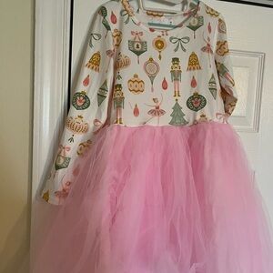 Pink and White Kids Holiday Dress